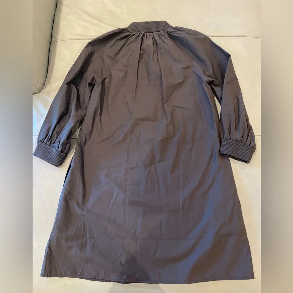 Brochu Walker Size S Charcoal Polyester Blend Long Sleeve Rouched AMAIA Dress - Picture 7 of 10